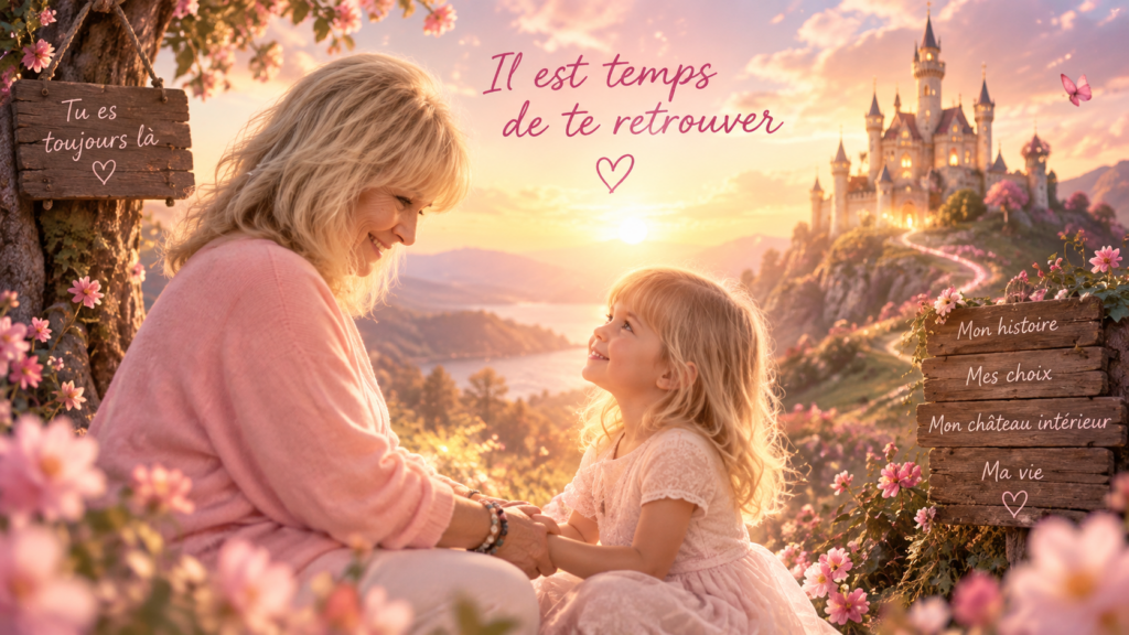 Johanne adulte retrouve son enfant intérieur sur le chemin de son château intérieur